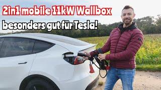 NOEIFEVO 2in1 mobile 11kW Wallbox und Ladekabel für Tesla und andere Elektroautos