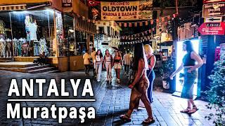 ANTALYA Muratpaşa Gece Yürüyüş Turu | 4K Lively Night Walk in Kaleiçi