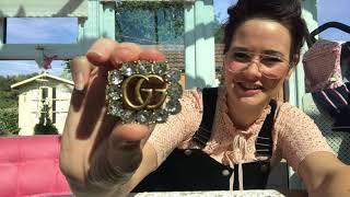 Review of my Gucci metal double g crystal brooch the most sparkly designer accessorie ever