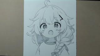 How to draw cute anime girl step by step | Anime drawing