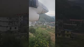 Window View, Landing at Manthali Airport from Lukla #lukla #manthaliairport #luklaairport #everest