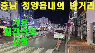 충남 청양군 청양읍내의 밤거리