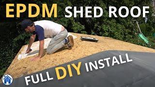 How to fit an EPDM shed roof. EPDM membrane installation. Rubber shed roof replacement & install!