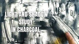 Light and shadow study in charcoal by Behzad / How to art for beginners