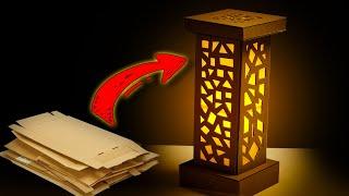 How To Make Starry Cardboard Lampshade From Cardboard ! DIY Lamp