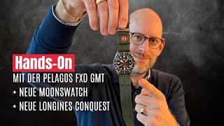 Hands-On: TUDOR PELAGOS FXD GMT „MARINE NATIONALE“ | NEUE Moonswatch | NEUER Longines Chrono (4K)