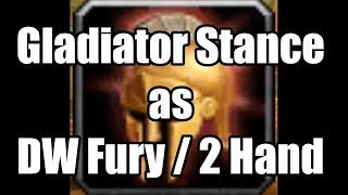 Gladiator Stance Duel Wield 2 Hander Fury Warrior DPS  -30% threat +50% Rage Macro