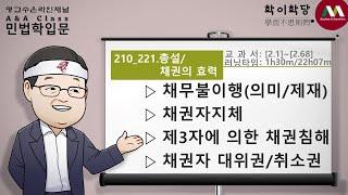 명순구,민법학입문, 210_221)총설/채권의 효력[Myoung, Korean Civil Law,  210_221)General provisions/Effect of claims]