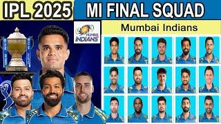 IPL 2025 | Mumbai Indians Squad | MI Team Final Players List | MI Team 2025