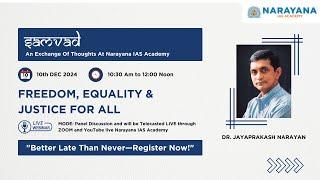 Samvad: An Exchange of Thoughts at Narayana IAS Academy | Dr. JP Narayana