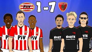 1-7! PSV vs ARSENAL (Champions League Goals Highlights)