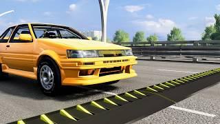 Massive Spike Strip Pileup Car Crashes #132 – BeamNG Drive | CrashBoomPunk