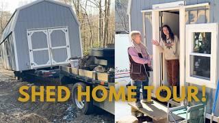 Hurricane Helene Tiny Shed Home Tour! A Single Mom's Journey from Devastation to Hope.