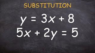 Using substitution to solve a system