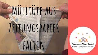 Mülltüte aus Zeitungspapier falten