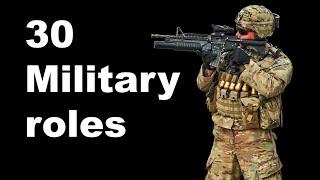 30 Military roles described in 1 sentence