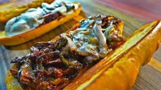 Jamaican  Jerk Chicken Cheese Steak Sandwich!