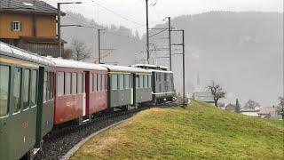 Ride on the Samichlaus trip 2024 - With the HGe 4/4 I 1992 up the Brünig | SwissRails