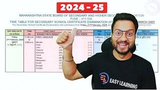 Biggest Update | Time Table is  OUT | Class 10th and 12th | Maharashtra Board Datasheet 2025