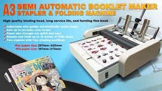 A3 Semi Automatic Booklet Maker / Stapling / Folding Machine