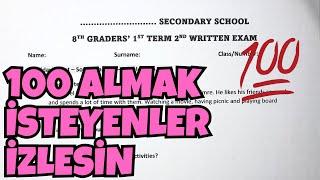 8.Sınıf İngilizce 1.Dönem 2.Yazılı