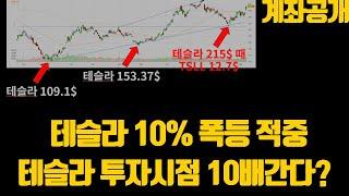 테슬라 10% 폭등 적중 테슬라 투자시점 10배간다?