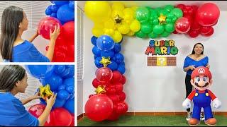 Como hacer un Arco de Globos -  Decoración Mario Bros - Super Mario Balloon Garland