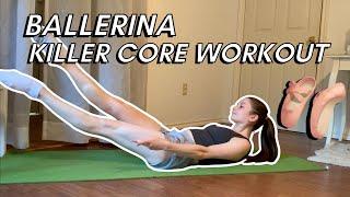 5 MINUTE killer core workout | ballerina workout, no equipment, beginner friendly workout w tabatas