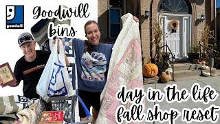 Goodwill Bins for resale & fall shop reset and home decor tour - Reselling Day in the life