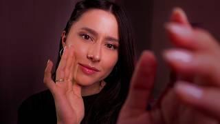 ASMR Slow hand movements to calm you down  my intro, mouth sounds, mirrored touching, whispers