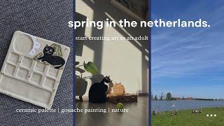 start creating art as an adult | dutch spring diaries: ceramic, gouache, nature