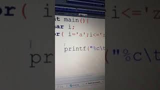 a to z print with c program #cprogram #abcd... #coding