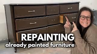 Glam Autumn Aesthetic | How to Repaint Already Painted Furniture