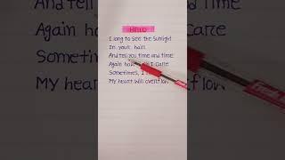 Watch | Listen And Learn English |  Hello(Verse:2) Sung By: Lionel Richie #shorts #englishvocab