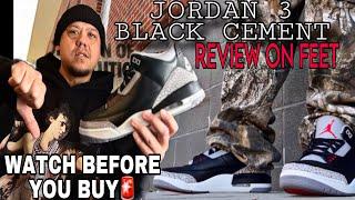 Air Jordan 3 Black Cement 2024 Sneaker On Feet Review Vlog - The Sneaker Addict Delz