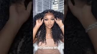 The BEST GLUELESS WIG for BEGINNERS with PRE CUT LACE! NO GLUE or PRODUCT NEEDED FT ALLOVEHAIR