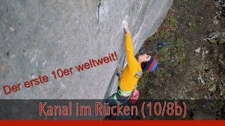 Simon Bauer in "Kanal im Rücken" (10/8b) | Der erste 10er der Welt jetzt auf Juraclimbs!