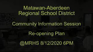 MARSD Re-opening Plan Meeting 8-12-2020 Part 1