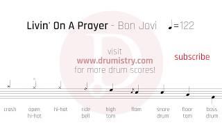 Bon Jovi - Livin' On A Prayer Drum Score