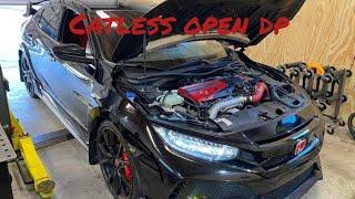 19 Civic Type R FK8 catless open downpipe. Skunk 2 alpha series. Private closed road.