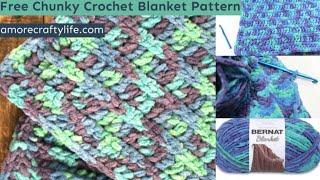 Make This: Easy Bernat Blanket Yarn: Free Ocean Chunky Blanket Crochet Pattern