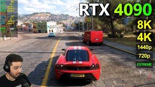 RTX 4090 | Forza Horizon 5 - 720p, 1440p, 4K, 8K - Extreme & MAX settings