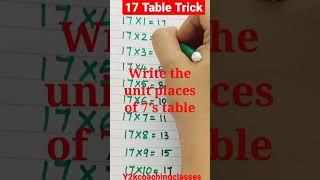 Table of 17| 17 Table Trick #shorts #maths #tables