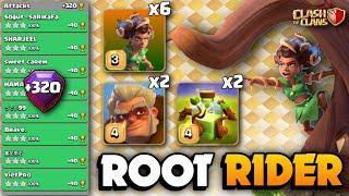 +320 BEST RR Spam AttackROOT RIDER DRUID Spam With OvergrowthTH16 Attack StrategyClash Of Clans