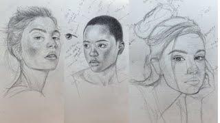 How to draw a portrait using Loomis method