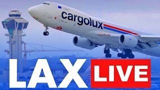 LIVE 24/7 LAX Airport Action Runways 25L & 25R | LIVE Plane Spotting with ATC!