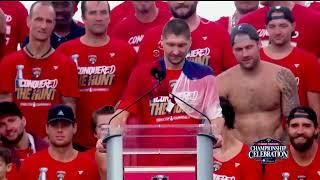 Sergei Bobrovsky brings Russian flag to the Stanley Cup parade in Miami 30 jun 2024