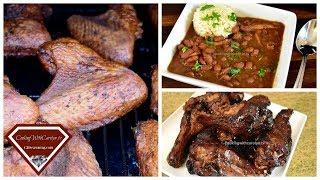 HOW TO SMOKE TURKEY WINGS | SMOKED BBQ TURKEY WINGS | RED BEANS AND SMOKED TURKEY WINGS