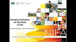 NIFA Nondiscrimination on the Basis of Sex Training