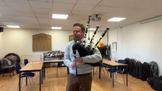 Callum Beaumont playing the Legacy Heritage Bagpipes